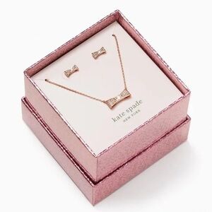 Kate Spade Rose Gold Earrings and Necklace Set